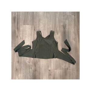 Dixperfect Olive Green Wrap Around Swimsuit Top Size M